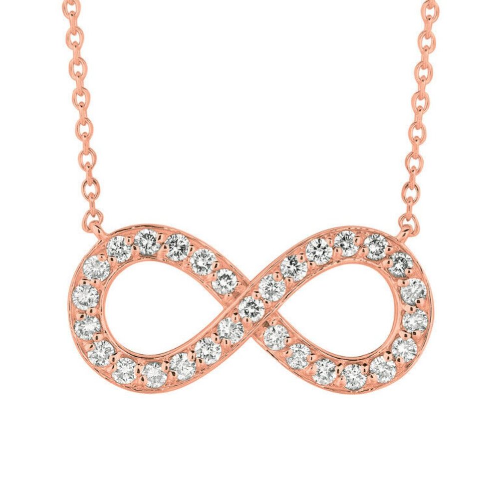 1.05 Carat Natural Diamond Infinity Necklace 14K